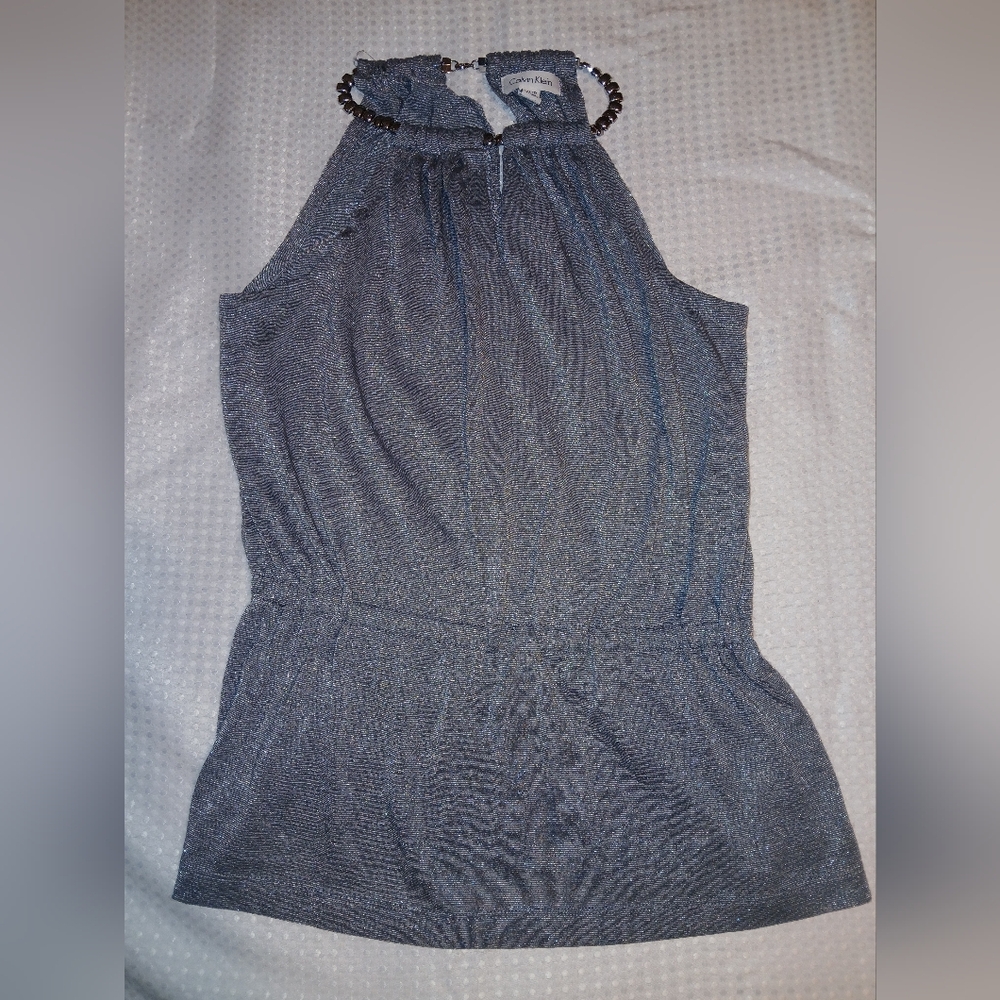 Calvin Klein Metallic Top Sz XS NWOT